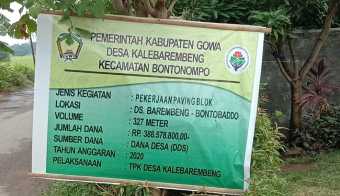 Pekerjaan Paving Block di Desa Barembeng – Bontobaddo TA 2020