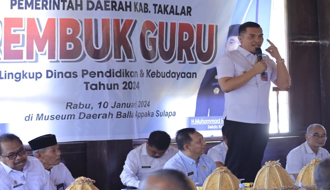 Pj. Bupati Takalar di Wakili Sekda Hadir Buka acara Rembuk Guru