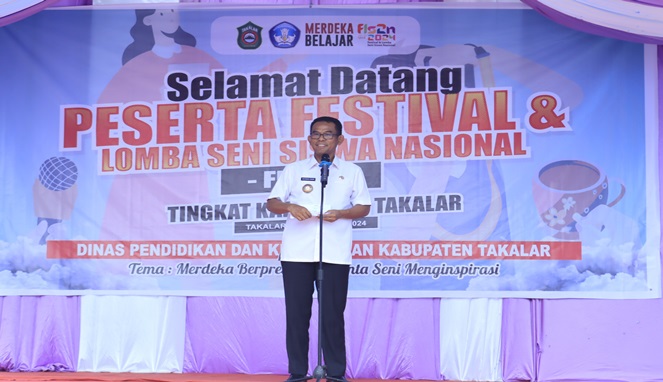Pj Bupati Takalar Buka Lomba Seni Siswa Nasional