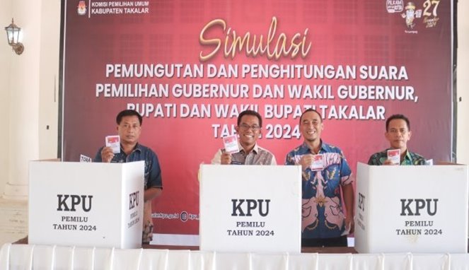 Pj Bupati Takalar Pantau Simulasi Pemungutan Suara Pilkada 2024