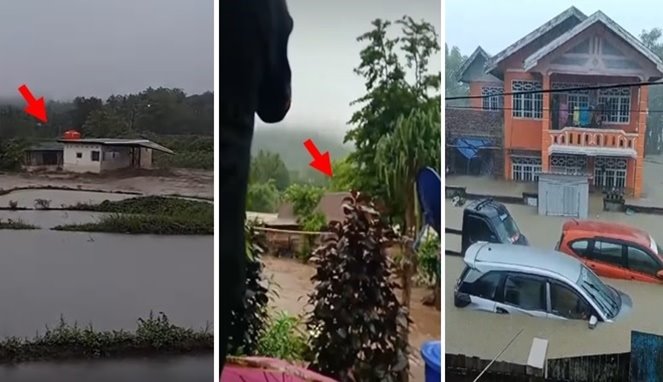Foto Kolase : Rumah Terseret Banjir di Soppeng dan Mobil Terendam di Dusun Pacciro, Kecamatan Takkalasi, Barru Hujan Deras, Longsor di Soppeng Timbulkan Korban dan Hancurkan Infrastruktur