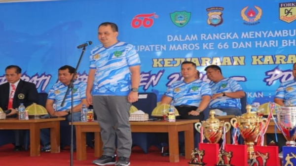 HUT Bhayangkara dan Hari Jadi Maros Dimeriahkan dengan Turnamen Karate Inkanas