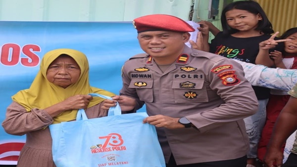 HUT Reserse ke-78, Polres Maros Turun Gunung! Sembako Hujani Warga Terdampak Bencana