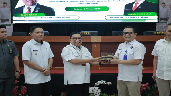 Perkuat Upaya P4GN, Bupati Takalar Teken MoU dengan BNN Provinsi Sulawesi Selatan