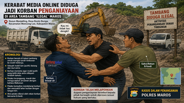 Kerabat Media Online Diduga Dicekik di Lokasi Tambang Ilegal Moncong Loe