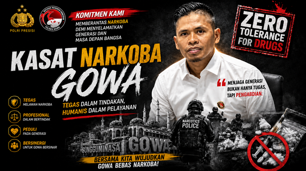 Satresnarkoba Polres Gowa Tegaskan Perang Tanpa Kompromi terhadap Narkoba
