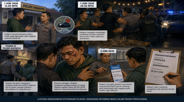 Cari Mobil Lewat GPS, Warga Jeneponto Klaim Berakhir Babak Belur di Tangan Oknum Polisi