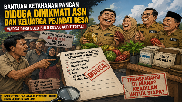 Bantuan Ketahanan Pangan Diduga Dinikmati ASN dan Keluarga Pejabat Desa, Warga Bulo-Bulo Minta Audit Total