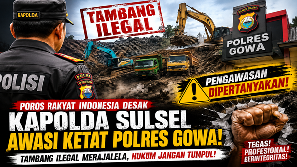 Ilustrasi Visual dibuat dengan AI Poros Rakyat Indonesia Desak Kapolda Sulsel Turun Tangan, Tambang Ilegal di Gowa Kian Menggila