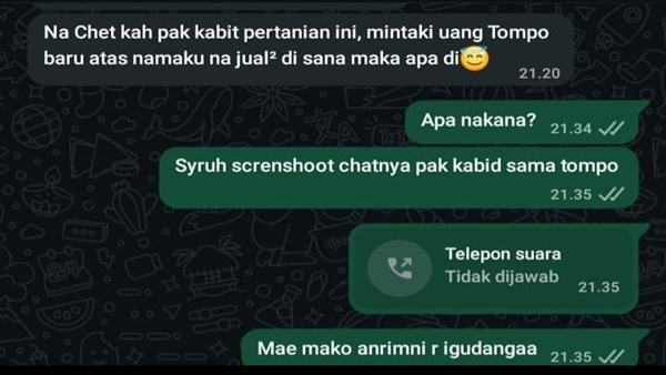 Percakapan WhatsApp Diduga Seret Nama Kabid PSP, Masyarakat Takalar Desak Klarifikasi Terbuka