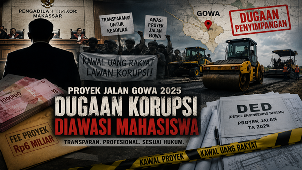 Ilustrasi Visual dibuat dengan AI Dugaan Fee Rp6 Miliar Muncul di Sidang, Mahasiswa Siap Lapor KPK