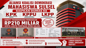Pengadaan Rp 210 Miliar DPRD Sulsel Disorot, Mahasiswa Siapkan Dumas ke KPK, KPPU, dan LKPP