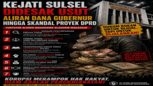 Kejati Sulsel Didesak Bongkar Dugaan Aliran Dana Gubernur hingga Proyek Pokir DPRD