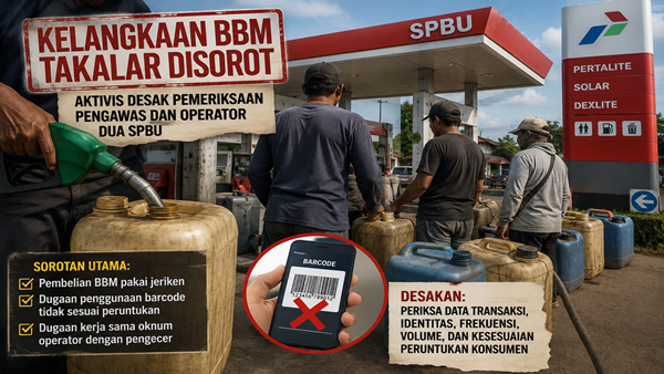 Ilustrasi Visual dibuat dengan AI Aktivis Desak Kapolres Takalar Periksa Pengawas dan Operator Dua SPBU, Soroti Dugaan Penyalahgunaan Barcode BBM