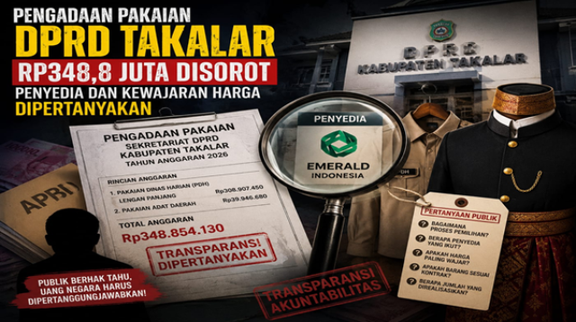 Pengadaan Pakaian DPRD Takalar Rp348,8 Juta Disorot, Sekwan Diminta Diperiksa