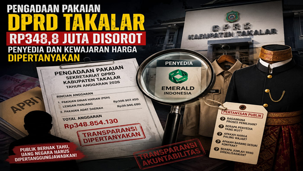 Ilustrasi Visual dibuat dengan AI Pengadaan Pakaian DPRD Takalar Rp348,8 Juta Disorot, Sekwan Diminta Diperiksa