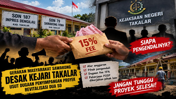 Ilustrasi Dugaan Free 15 persen (Visual AI) Dugaan Fee 15 Persen Mengemuka di Proyek Revitalisasi Dua SD Takalar, Siapa Pengendalinya?