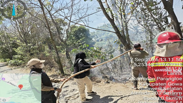 Api Sejajar Pagar Gardu PLN, Kebakaran Lahan Lanna Berhasil Dijinakkan